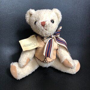 Vintage Ted D. Bear Department 56 Jointed Plush Bear with leather dress jacket